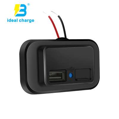 Amazon Best Seller Plane Mount USB Charger 12v charger port 2 usb Car Marin ATV Truck